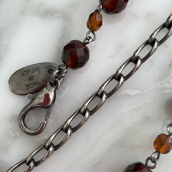 Made in Italy - long amber colored statement necklace! - Picture 6 of 8